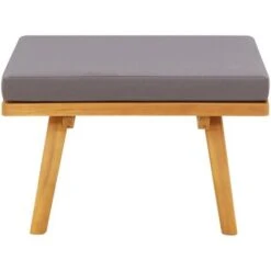 Sgabello Da Giardino Con Cuscino 60x60x29 Cm In Massello Acacia -Giardino di Lusso 51128338 2