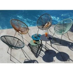 TAVOLO BASSO MASSAI ANTRACITE Ø45CM TAVOLINO ARREDO GIARDINO -Giardino di Lusso 51263577 3