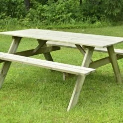 Tavolo Picnic In Legno Trattato Gardiun Solido 28 Mm Con Panca 177x151x77 Cm 6/8 Persone -Giardino di Lusso 51745553 2