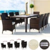 Poly Rattan Set 8 Sedie Impilabili + Tavolo Con Ciscini Di 7cm Copritavolo In Vetro Satinato Set Di Sedie E Tavolo Set Di Mobili Da Giardino Set Marrone -Giardino di Lusso 51758568 1