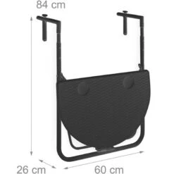 Relaxdays Tavolino Pieghevole Per Balcone, Salvaspazio, Tavolo Da Appendere Ringhiera, PxL: 60x40 Cm, Simil Rattan, Nero -Giardino di Lusso 51969158 4