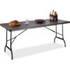 Relaxdays Tavolo Da Giardino Pieghevole, Tavolino Da Campeggio Picnic, Con Maniglia, H X L X P 72x178x74 Cm, Marrone -Giardino di Lusso 51969673 1