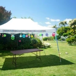 Relaxdays Tavolo Da Giardino Pieghevole, Tavolino Da Campeggio Picnic, Con Maniglia, H X L X P 72x178x74 Cm, Marrone -Giardino di Lusso 51969673 5