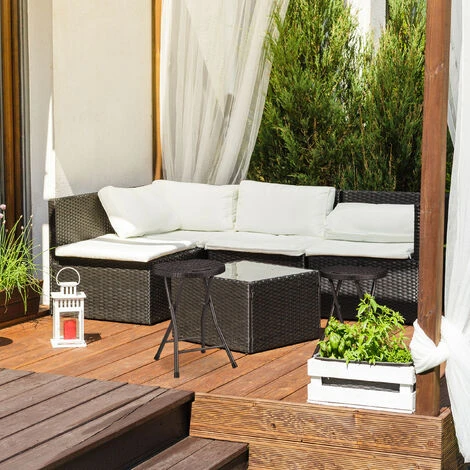 Relaxdays Sgabello Pieghevole BASTIAN, Forma Rotonda, Effetto Rattan, Resistente, HxLxP 45x32,5x29 Cm, Nero 4 Relaxdays Sgabello Pieghevole BASTIAN, Forma Rotonda, Effetto Rattan, Resistente, HxLxP 45x32,5x29 Cm, Nero - immagine 2