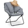 Relaxdays Moon Chair XXL, Sedia Pieghevole Da Campeggio, Interno&Esterno, Imbottita, 100 Kg, HLP 87x85x70 Cm, Grigio -Giardino di Lusso 51973797 1