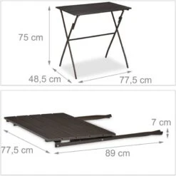 Relaxdays Tavolo Pieghevole Da Giardino, Aspetto Legno, Tavolo Rettangolare Balcone, Plastica, 75x77,5x48,5 Cm, Marrone -Giardino di Lusso 51980378 4