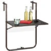 Relaxdays Tavolino Pieghevole Da Balcone, Tavolo Da Appendere Ringhiera, Altezza Regolabile, LxP: 59,5 X 36 Cm, Marrone -Giardino di Lusso 51980420 1