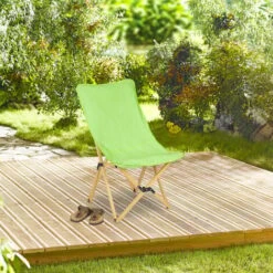 Relaxdays Sedia Da Campeggio, Poltrona Butterfly Pieghevole, HLP: 93 X 52 X 72 Cm, Interni E Esterni, Portatile, Verde -Giardino di Lusso 51983322 2
