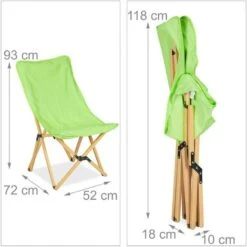Relaxdays Sedia Da Campeggio, Poltrona Butterfly Pieghevole, HLP: 93 X 52 X 72 Cm, Interni E Esterni, Portatile, Verde -Giardino di Lusso 51983322 4