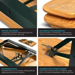 Set Tenda Da Birra KESSER® Set Di Mobili Da Giardino In 3 Pezzi Pieghevole 170 X 46 X 75cm 2X Panche Da Birra 1x Tavolo Da Birra Set Tendone Tavolo Da Birra Tavolo Da Bar Set Di Sedie In Legno 3-te -Giardino di Lusso 51985403 3