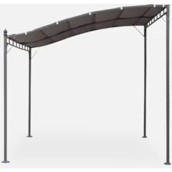 Pergola 3 X 2,5m - Brestum - Telo Grigio - Pergola A Parete -Giardino di Lusso 52444864 2