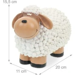 Relaxdays Pecorella Decorativa Da Giardino, Statua In Poliresina, Per Esterni Ed Interni, HLP 15,5 X 20 X 11 Cm, Bianco -Giardino di Lusso 52818817 4