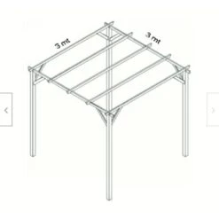 PERGOLA PERGOLATO GAZEBO IN LEGNO TETTOIA DA GIARDINO COPERTURA 3x3 MT 516 ST -Giardino di Lusso 52881313 4