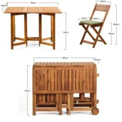 Set Tavolo E Sedie Da Giardino In Legno Di Acacia Richiudibile 4 Sedie Vittoria -Giardino di Lusso 52940703 3