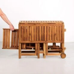 Set Tavolo E Sedie Da Giardino In Legno Di Acacia Richiudibile 4 Sedie Vittoria -Giardino di Lusso 52940703 4