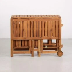 Set Tavolo E Sedie Da Giardino In Legno Di Acacia Richiudibile 4 Sedie Vittoria -Giardino di Lusso 52940703 5