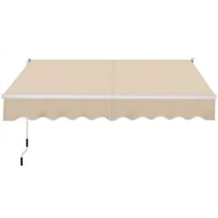 Yaheetech Tenda Da Sole A Bracci Estensibili Avvolgibile Da Esterno Balcone Finestra Porta Tettuccio Ristorante Tendalino A Scomparsa Manuale Resistente Ai Raggi UV 250 X 200 Cm/Beige