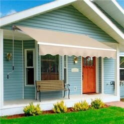 Yaheetech Tenda Da Sole A Bracci Estensibili Avvolgibile Da Esterno Balcone Finestra Porta Tettuccio Ristorante Tendalino A Scomparsa Manuale Resistente Ai Raggi UV 250 X 200 Cm/Beige -Giardino di Lusso 53056476 5