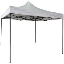 Rebecca Mobili Gazebo Richiudibile Bianco 4 Pesi Metallo Poliestere 3x3 -Giardino di Lusso 53226512 4