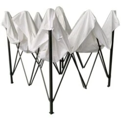 Rebecca Mobili Gazebo Richiudibile Bianco 4 Pesi Metallo Poliestere 3x3 -Giardino di Lusso 53226512 5