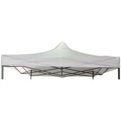 Rebecca Mobili Telo Copertura Tetto Gazebo Bianco Poliestere Impermeabile 3x3