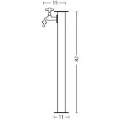 Fontana Rettangolare Completa Di Impianto E Rubinetto H82 Cm Colore Tortora Made In Italy -Giardino di Lusso 53510527 3