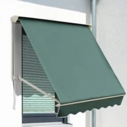 Outsunny Tenda Da Sole A Caduta Con Rullo Avvolgibile E Angolazione Regolabile 0-120°, 180×70cm, Verde -Giardino di Lusso 53540486 2