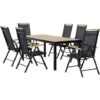 Outsunny Set 7Pz Tavolo Con Sedie Da Giardino Pieghevoli E Regolabili In Texteline, Nero -Giardino di Lusso 53540857 1