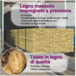 Tavolo Da Picnic Con Panche 220x122x72 Cm In Pino Impregnato VidaXL -Giardino di Lusso 53569008 4