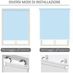 Outsunny Tenda Avvolgibile Parasole Con Manovella, Installazione A Muro O Soffitto, 120x200cm, Beige -Giardino di Lusso 53816640 4