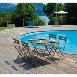 Sedia Pieghevole Bistrò In Ferro Colorato - Avorio O Tortora Avorio