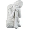 Relaxdays Statua Del Buddha, Figura Da Giardino Alta 60 Cm, Resistente Alle Intemperie E Gelo, Poliresina, Bianco -Giardino di Lusso 53985250 1