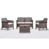 KIT SALOTTO TONALITA TORTORA DIVANO DA GIARDINO ESTERNO VENEZIA IN SIMILRATTAN 4 POSTI CON CUSCINI -Giardino di Lusso 54089226 1