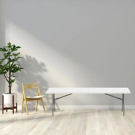 Todeco Tavolo Pieghevole Da Giardino, Tavolo Portatile Pieghevole Con Struttura In Metallo, HDPE Tavolo Esterno Da Campeggio Buffet Cucina, 240 X 75.5 Cm, Carico Massimo 100 Kg 7 Todeco Tavolo Pieghevole Da Giardino, Tavolo Portatile Pieghevole Con Struttura In Metallo, HDPE Tavolo Esterno Da Campeggio Buffet Cucina, 240 X 75.5 Cm, Carico Massimo 100 Kg - immagine 5