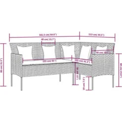 Divano A Forma Di L Con Cuscini In Polyrattan Marrone VidaXL -Giardino di Lusso 54497071 3