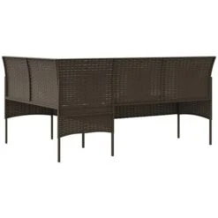 Divano A Forma Di L Con Cuscini In Polyrattan Marrone VidaXL -Giardino di Lusso 54497071 5