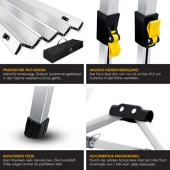 KESSER® Tavolo Da Campeggio Pieghevole Tavolo Pieghevole Tavolo Da Campeggio Con Telaio In Alluminio Piano Del Tavolo Arrotolabile Tavolo Pieghevole Con Regolazione Dell'altezza Incl. Borsa Da Traspor -Giardino di Lusso 54665578 4