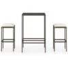 Hommoo Set Bar Da Giardino 3 Pz Con Cuscini Polyrattan Marrone
