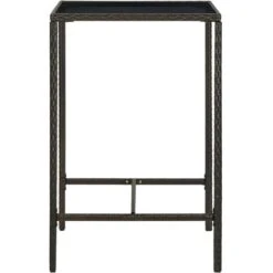 Hommoo Set Bar Da Giardino 3 Pz Con Cuscini Polyrattan Marrone -Giardino di Lusso 54835177 4