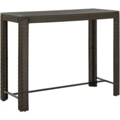 Hommoo Tavolo Bar Da Giardino Marrone 140,5x60,5x110,5 Cm Polyrattan