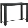 Hommoo Tavolo Bar Da Giardino Nero 140,5x60,5x110,5 Cm Polyrattan