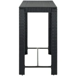 Hommoo Tavolo Bar Da Giardino Nero 140,5x60,5x110,5 Cm Polyrattan -Giardino di Lusso 54839353 3