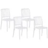Set Di 4 Sedie In Plastica Resistente Alle Intemperie Bianco Sersale -Giardino di Lusso 55028033 1