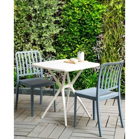 Set Di 2 Sedie In Plastica Resistente Alle Intemperie Blu Sersale 4 Set Di 2 Sedie In Plastica Resistente Alle Intemperie Blu Sersale - immagine 2