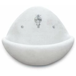 Fontana Bacinella Da Muro Fradusta Anticata Colore Grigio - 54x25x56 Cm