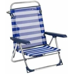 Sedia Da Spiaggia Alluminio Pieghevole Multiposizione A Strisce (79,5 X 59,5 X 56 Cm) -Giardino di Lusso 55082108 2