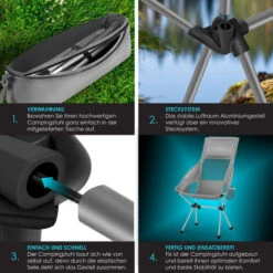 KESSER® Sedia Da Campeggio Pieghevole Con Schienale Alto Portatile Sedia Da Pesca Sedia Da Camping Sedia Pieghevole Fino A 120 Kg Sedia Da Spiaggia Sgabello Pieghevole Con Portabevande, Sedia Da Ester -Giardino di Lusso 55630651 4