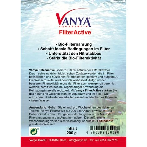Vanya FilterActive Filterstarter Biostarter Batteri Filtranti 200 G 4 Vanya FilterActive Filterstarter Biostarter Batteri Filtranti 200 G - immagine 2