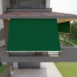 Tenda Da Sole A Caduta Con Bracci 250cm Telo Impermeabile Verde Golisa