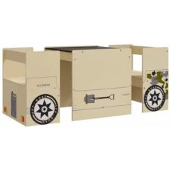 Set Tavolo E Sedia Per Bambini 3 Pz Auto Fuoristrada In MDF VidaXL